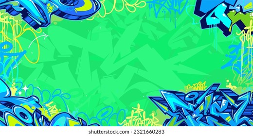 Colorful Abstract Urban Style Hiphop Graffiti Street Art Vector Illustration Background Template