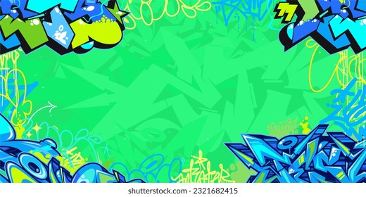 Colorful Abstract Urban Style Hiphop Graffiti Street Art Vector Illustration Background Template