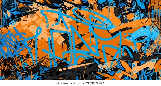 Colorful Abstract Urban Style Hiphop Graffiti Street Art Vector Illustration Background Template