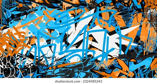 Colorful Abstract Urban Style Hiphop Graffiti Street Art Vector Illustration Background Template