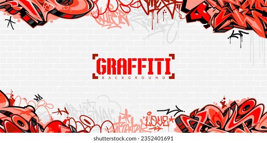 Colorful Abstract Urban Style Hiphop Graffiti Street Art Vector Illustration Background Template