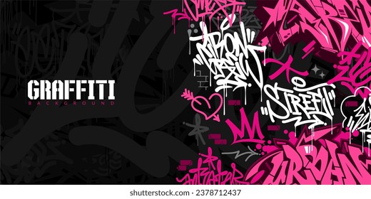 Farbenfrohe abstrakte Stadttyp Hip Hop Graffiti Street Art Vektorgrafik Hintergrund Vorlage