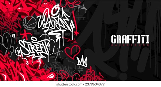 Colorful Abstract Urban Style Hiphop Graffiti Street Art Vector Illustration Background Template