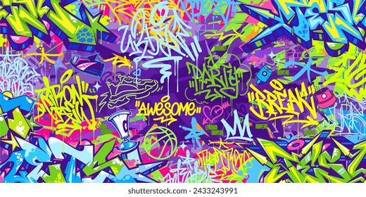 Bunte abstrakte städtische Stil HipHop Graffiti Street Art Vektor-Illustration Hintergrund Vorlage