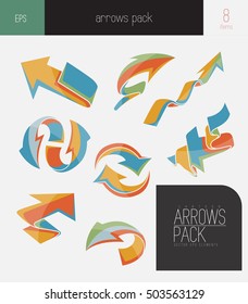 colorful abstract vector arrows elements