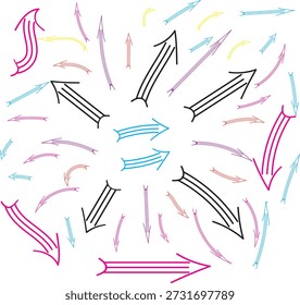 Fundo de vetor abstrato colorido com padrão de setas