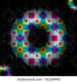 colorful abstract vector background with Bokeh effect. rainbow colored 3D circle with the appearnace of swiming ring. suitable for creative background design like presentation, poster, flyer