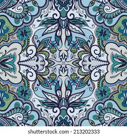 Colorful abstract vector background, ethnic ornament, seamless pattern, cartoon vector illustration