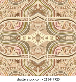Colorful abstract vector background, ethnic ornament, seamless pattern, cartoon vector illustration