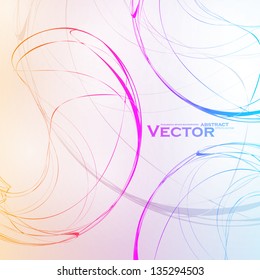 Colorful abstract vector background, futuristic wavy illustration eps10