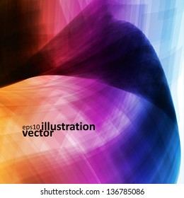 Colorful abstract vector background, futuristic wavy illustration eps10.
