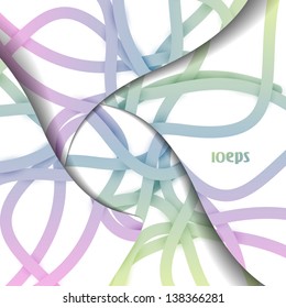 Colorful abstract vector background, futuristic tangled lines illustration eps10