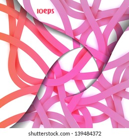 Colorful abstract vector background, futuristic tangled lines illustration eps10