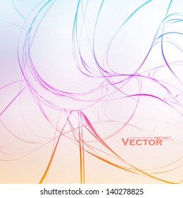 Colorful abstract vector background, futuristic wavy illustration eps10