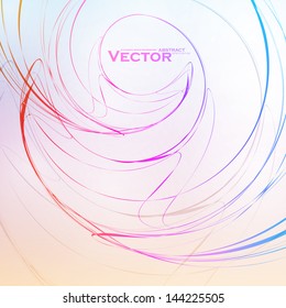Colorful abstract vector background, futuristic wavy illustration eps10