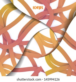 Colorful abstract vector background, futuristic tangled lines illustration eps10