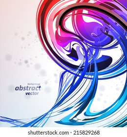Colorful abstract vector background, futuristic wavy illustration eps10