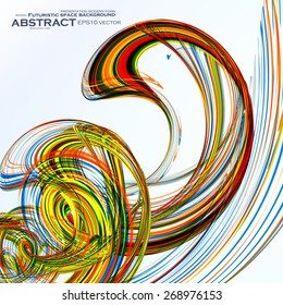 Colorful abstract vector background, futuristic wavy illustration eps10