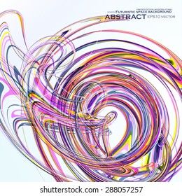 Colorful abstract vector background, futuristic wavy illustration eps10