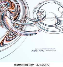 Colorful abstract vector background, futuristic wavy illustration eps10