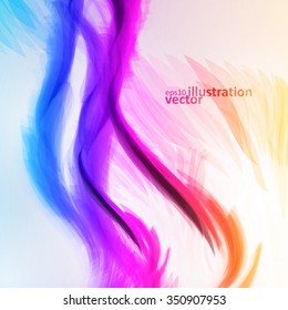 Colorful abstract vector background, futuristic wavy illustration eps10