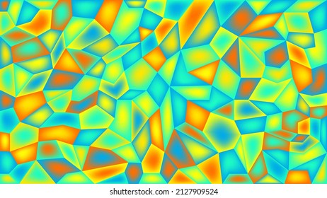 Colorful abstract vector background with gradients. Illustration with bright sharp geometric shapes. Yellow, green, cyan, orange, blue colors.