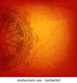 Colorful abstract vector background with a place for Your text. Round floral ornament.