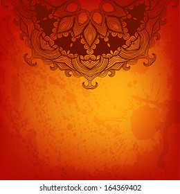 Colorful abstract vector background with a place for Your text. Round floral ornament.