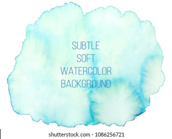 Colorful abstract vector background. Soft blue and green watercolor stain. Watercolor painting.