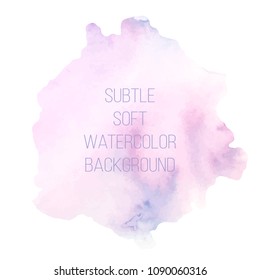 Colorful abstract vector background. Soft pink watercolor stain. Watercolor painting.