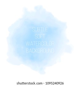 Colorful abstract vector background. Soft green watercolor stain. Watercolor painting.   Blue watercolor splash