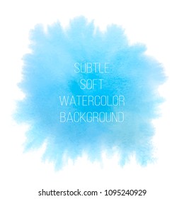 Colorful abstract vector background. Soft green watercolor stain. Watercolor painting.   Blue watercolor splash