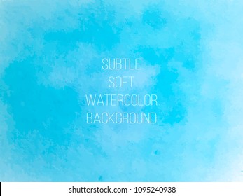 Colorful abstract vector background. Soft green watercolor stain. Watercolor painting.   Blue watercolor splash