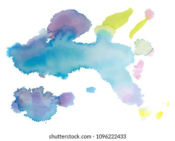 Colorful abstract vector background. Soft color watercolor stain. Watercolor painting.