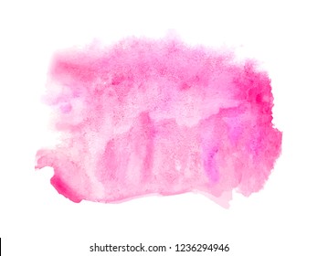 Colorful abstract vector background. Soft pink watercolor stain. Watercolor painting.