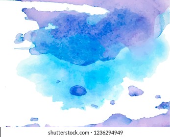 Colorful abstract vector background. Soft pink watercolor stain. Watercolor painting.