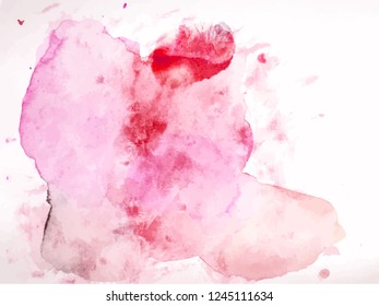 Colorful abstract vector background. Soft  pink watercolor stain. Watercolor painting. Abstract painting, background for wallpapers, posters, cards, invitations, websites