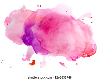 Colorful abstract vector background. Soft  pink watercolor stain. Watercolor painting. Abstract painting, background for wallpapers, posters, cards, invitations, websites