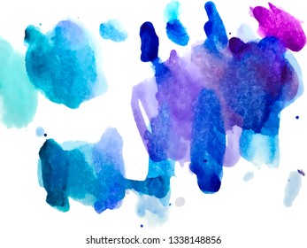 Colorful abstract vector background. Soft pink watercolor stain. Watercolor painting.