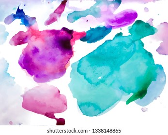 Colorful abstract vector background. Soft pink watercolor stain. Watercolor painting.