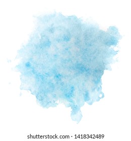 Colorful abstract vector background. Soft green watercolor stain. Watercolor painting.   Blue watercolor splash