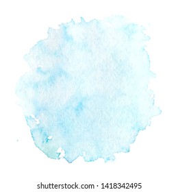 Colorful abstract vector background. Soft green watercolor stain. Watercolor painting.   Blue watercolor splash
