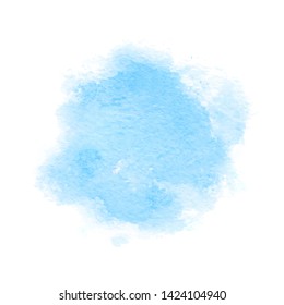 Colorful abstract vector background. Soft green watercolor stain. Watercolor painting.   Blue watercolor splash