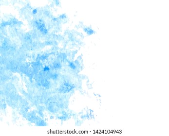 Colorful abstract vector background. Soft green watercolor stain. Watercolor painting.   Blue watercolor splash