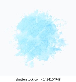 Colorful abstract vector background. Soft green watercolor stain. Watercolor painting.   Blue watercolor splash