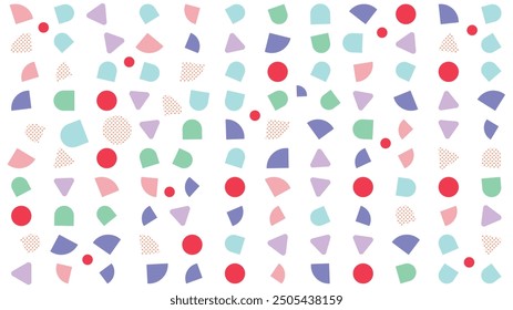 Fondo de Vector abstracto colorido con varias Formas. Patrón de Ilustración vectorial.