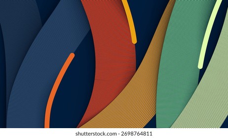 Fundo de vetor abstrato colorido com linhas vibrantes e design divertido