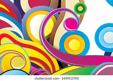 Colorful Abstract Vector Backgrounds Curved Circular Stock Vector ...