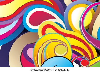 Colorful abstract vector backgrounds, with curved and circular patterns. EPS 10.
