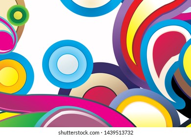 Colorful abstract vector backgrounds, with curved and circular patterns. EPS 10.